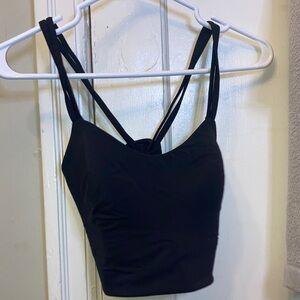 Black Strappy Crop Top